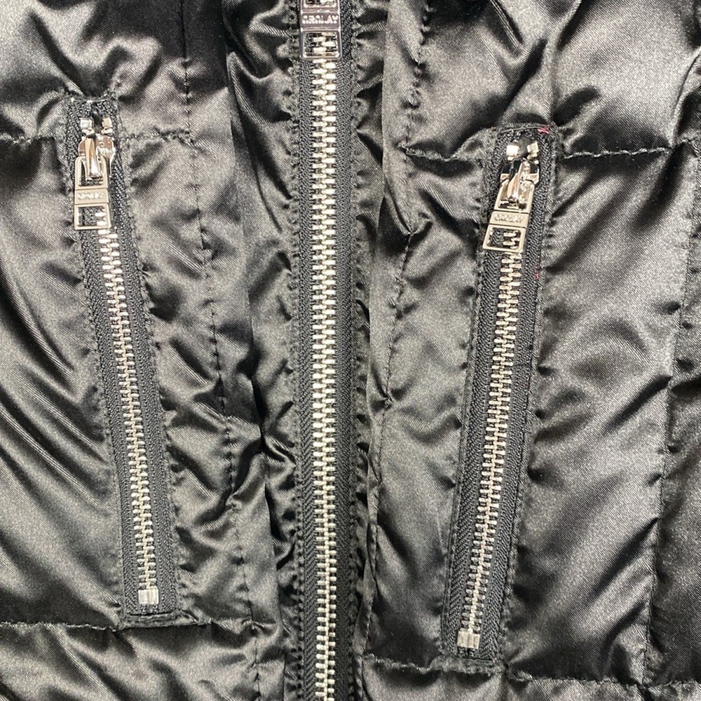 Orolay black satin finish puffer coat S duck down fill urban edgy mid length - Picture 8 of 13